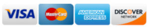 Visa, Mastercard, Amex and Discover Accepted